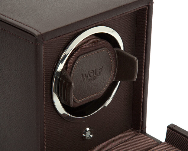WOLF Cub Single Watch Winder With Cover - Brown - Image 4