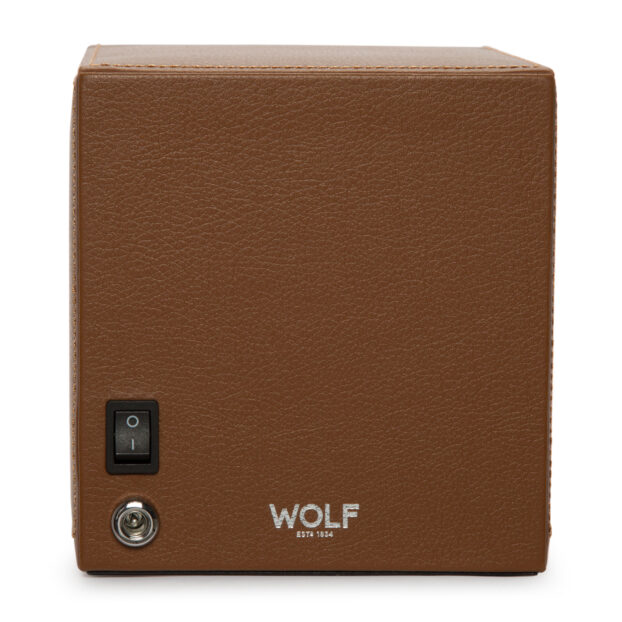 WOLF Cub Single Watch Winder With Cover - Cognac - Image 6