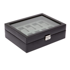 WOLF Heritage 10 Piece Watch Box - Black and Grey