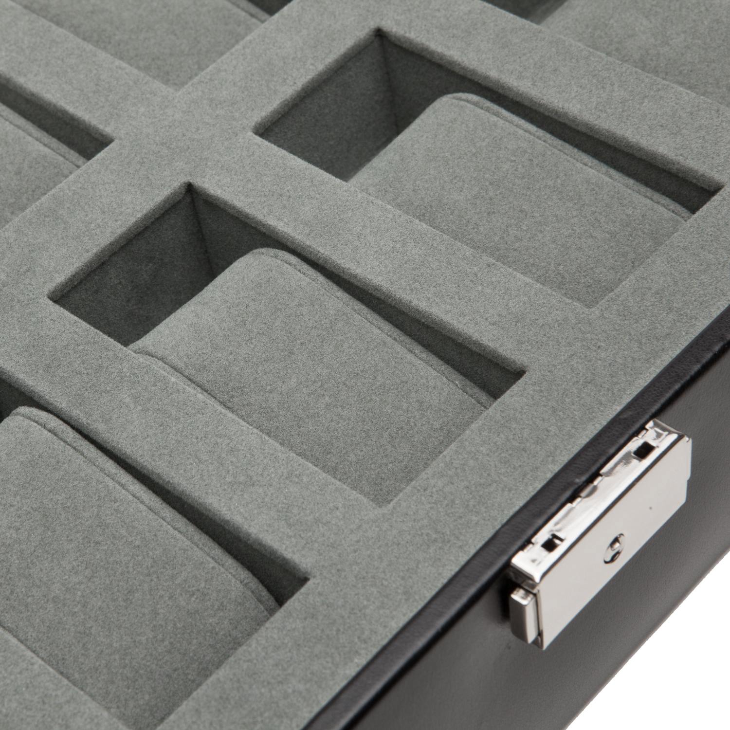 WOLF Heritage 10 Piece Watch Box - Black and Grey - Image 3