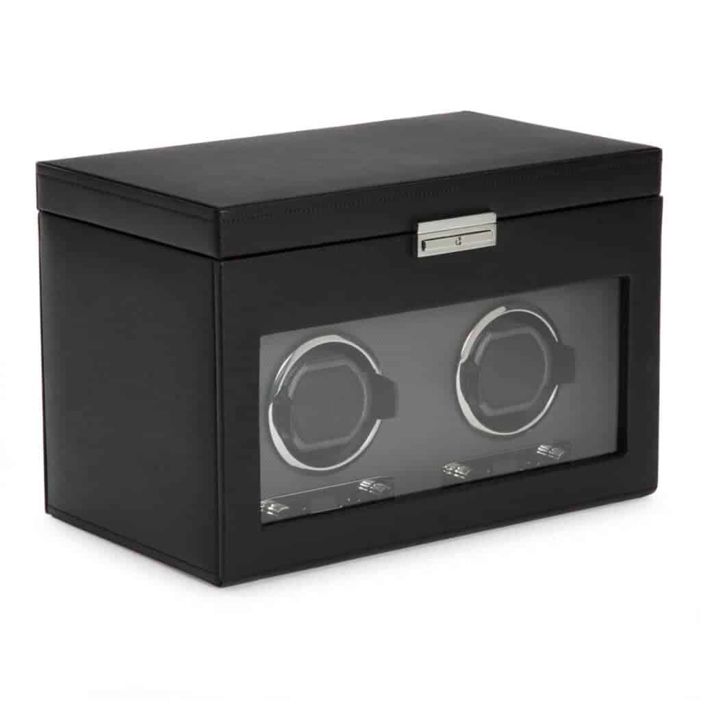 Wolf_Viceroy_Double_Watch_Winder_With_Storage_Black_Left_Side
