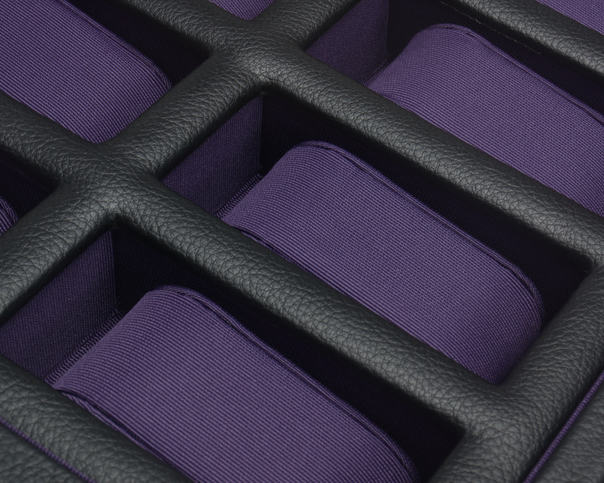 WOLF Windsor 10 Piece Watch Box - Black and Purple - Image 2
