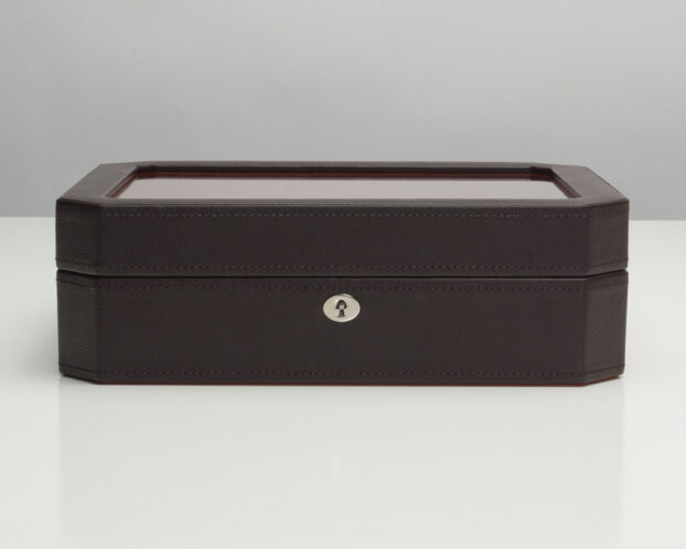 WOLF Windsor 10 Piece Watch Box - Brown and Orange - Image 4