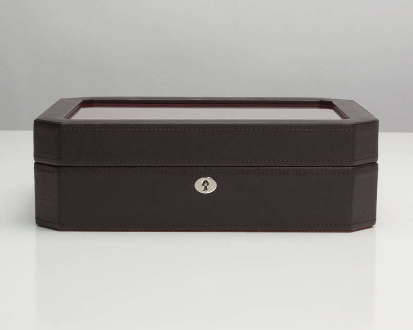 WOLF Windsor 10 Piece Watch Box - Brown and Orange - Image 4