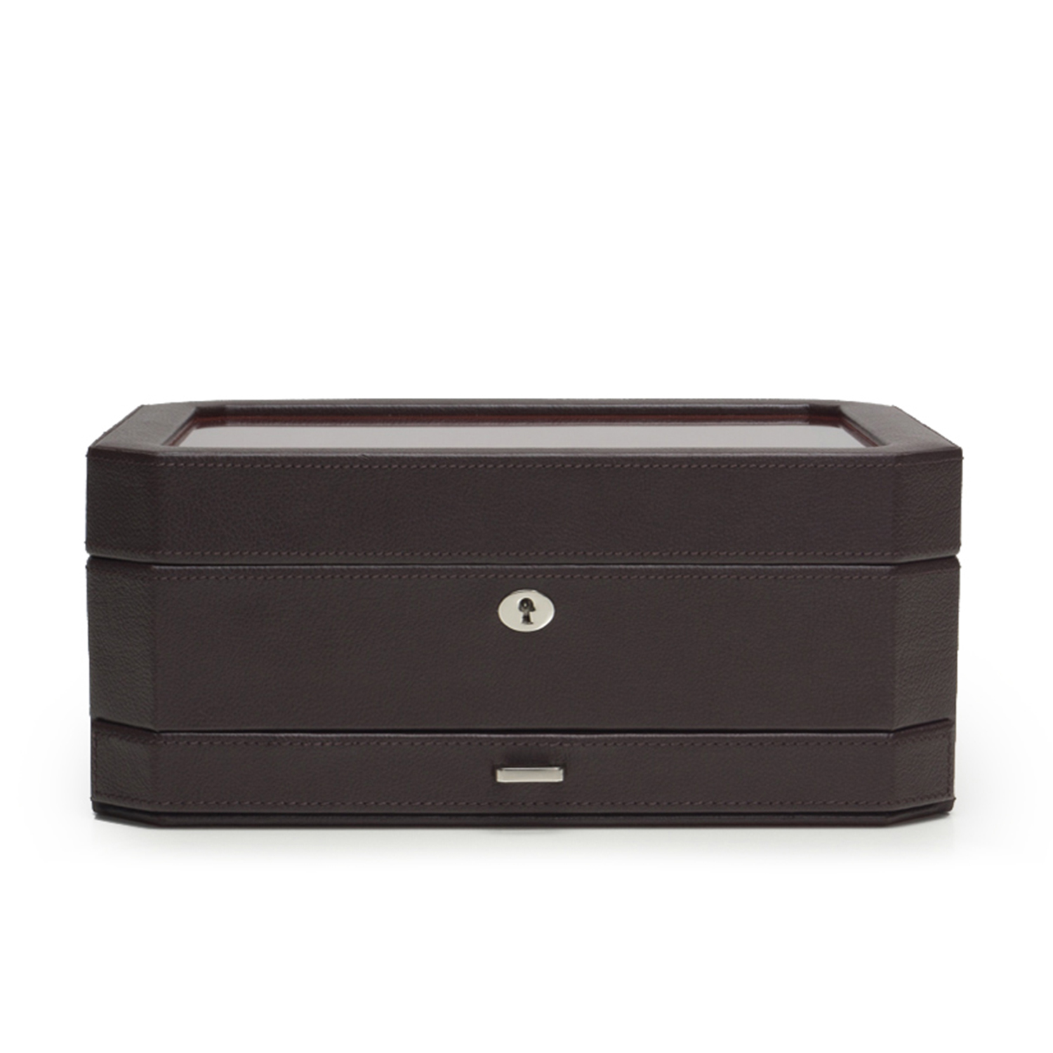 WOLF Windsor 10 Piece Watch Box with Drawer - Brown and Orange - Image 3