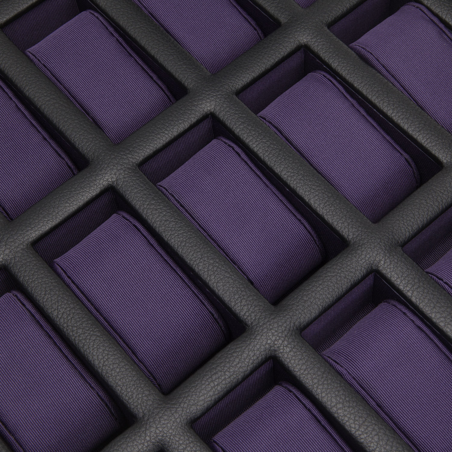 WOLF Windsor 15 Piece Watch Box - Black and Purple - Image 3