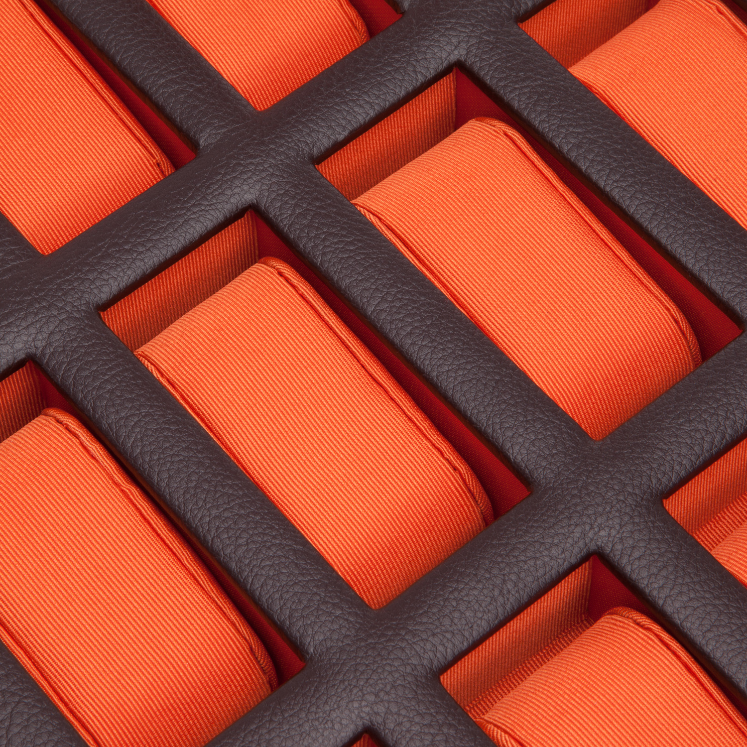 WOLF Windsor 15 Piece Watch Box - Brown and Orange - Image 3