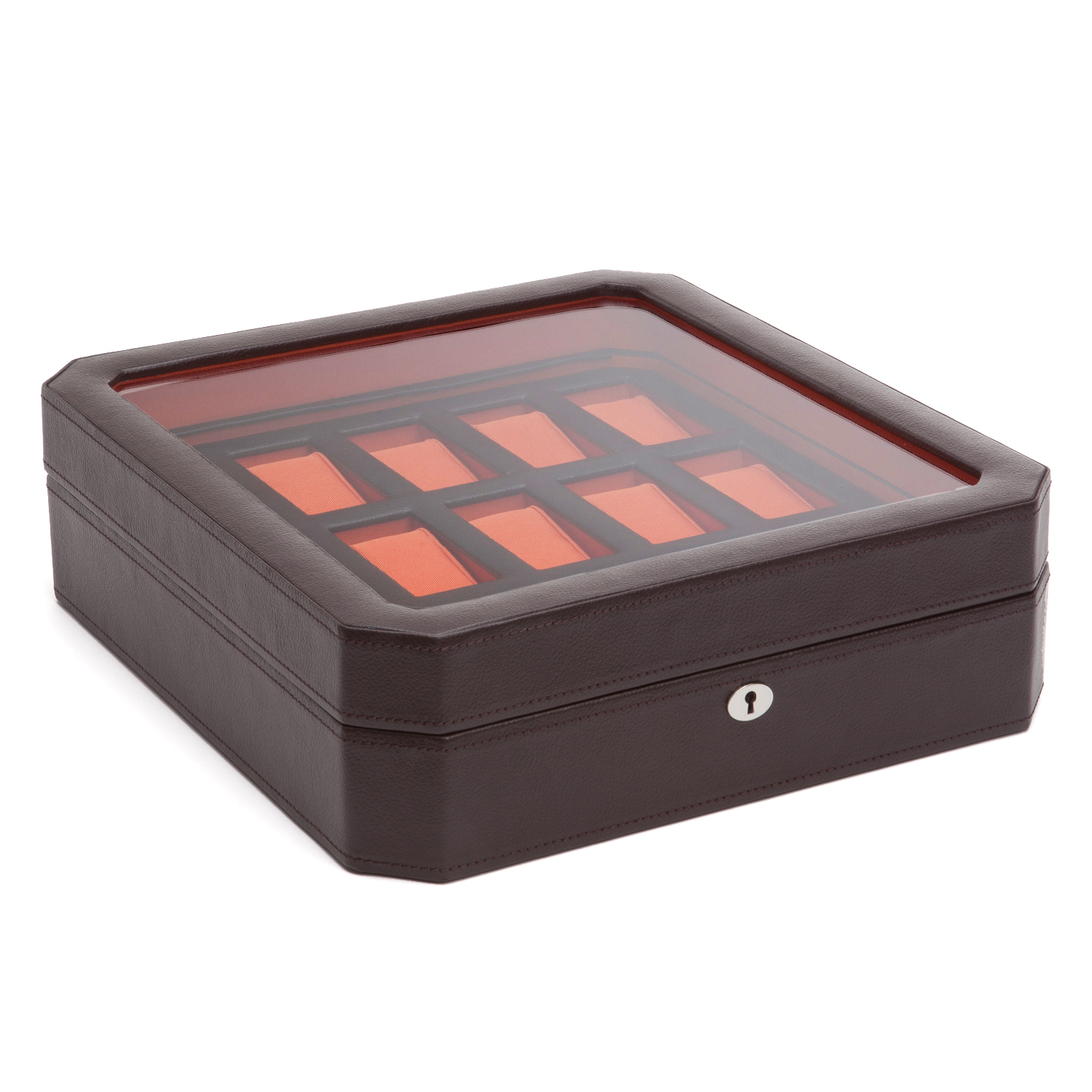 WOLF Windsor 15 Piece Watch Box - Brown and Orange - Image 2
