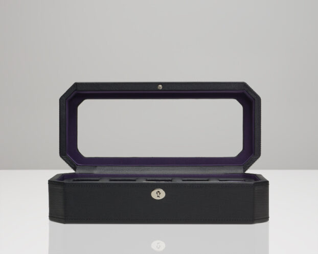 WOLF Windsor 5 Piece Watch Box - Black and Purple - Image 2