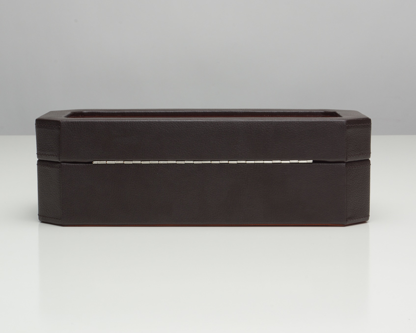 WOLF Windsor 5 Piece Watch Box - Brown and Orange - Image 5
