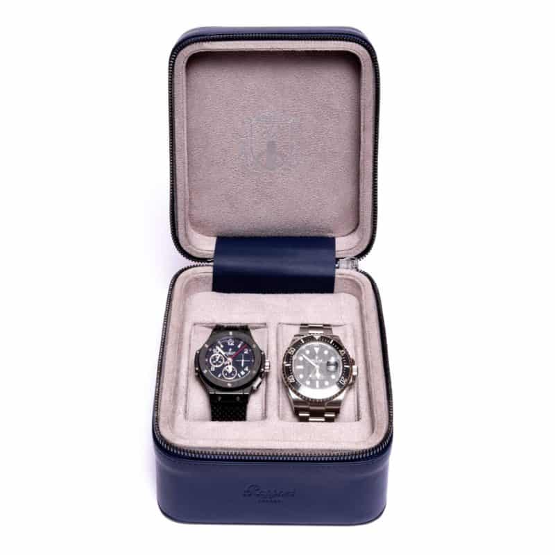 Rapport Hyde Park Two Watch Zip Case - Blue