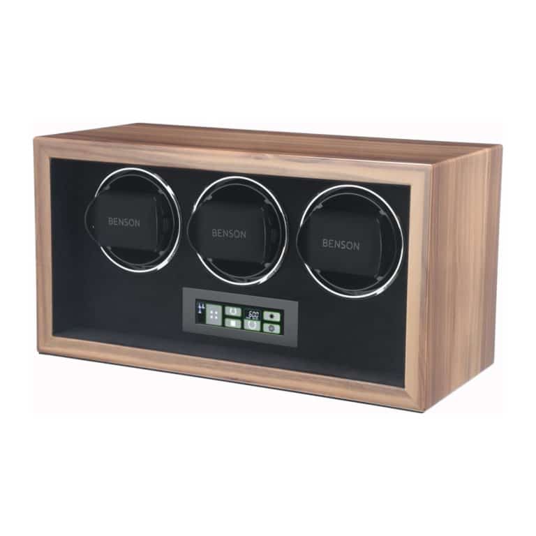 Benson Compact Triple Watch Winder - Walnut 3.WAS