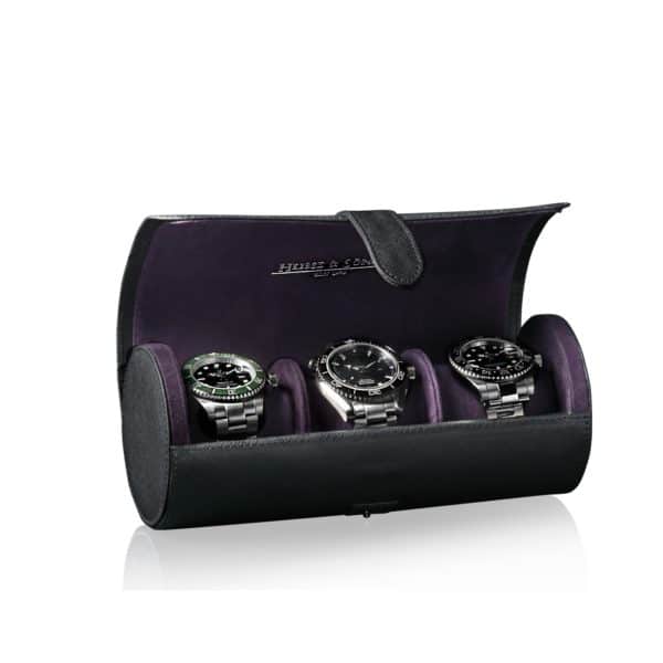 HeisseSohne Rondo 3 Black Purple Front Angle Open Watches