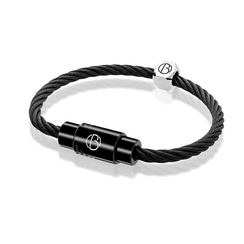 Black CABLE Stainless Steel Bracelet