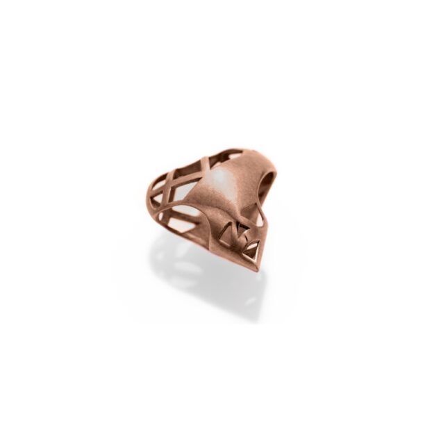 Bold Heart Bead Rose Gold