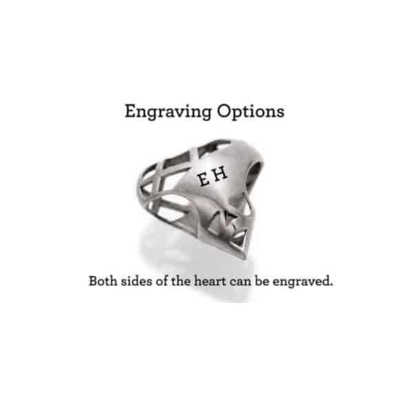 Bold Heart Bead Stainless Steel Engraved