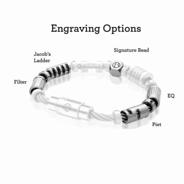 Stainless Steel Fully Loaded CABLE Bracelet Engraving Options