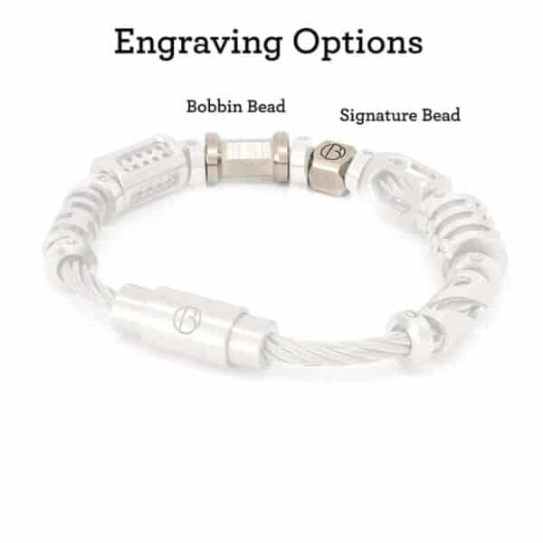 Stainless Steel V2 Fully Loaded CABLE Bracelet Engraving Options
