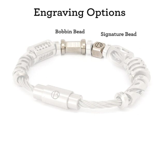 Stainless Steel V2 Fully Loaded CABLE Bracelet Engraving Options
