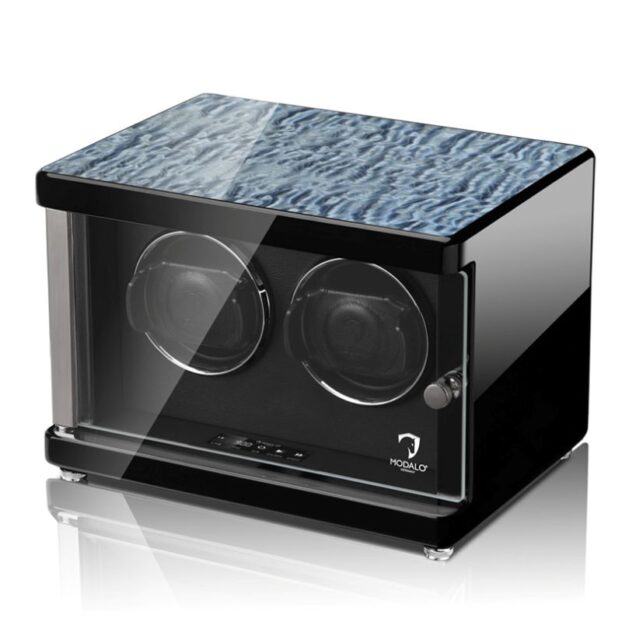 Ambiente Double Watch Winder Tamo Wood Front Angle