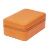 Hyde Park Quad Watch Box Tan Zip Case Front Angle Closed