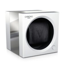 ChronoVision One White Silk Chrome Front Angle