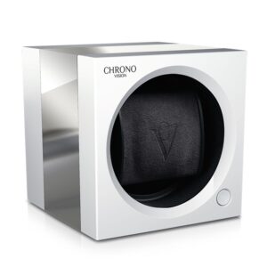 ChronoVision One White Silk Chrome Front Angle