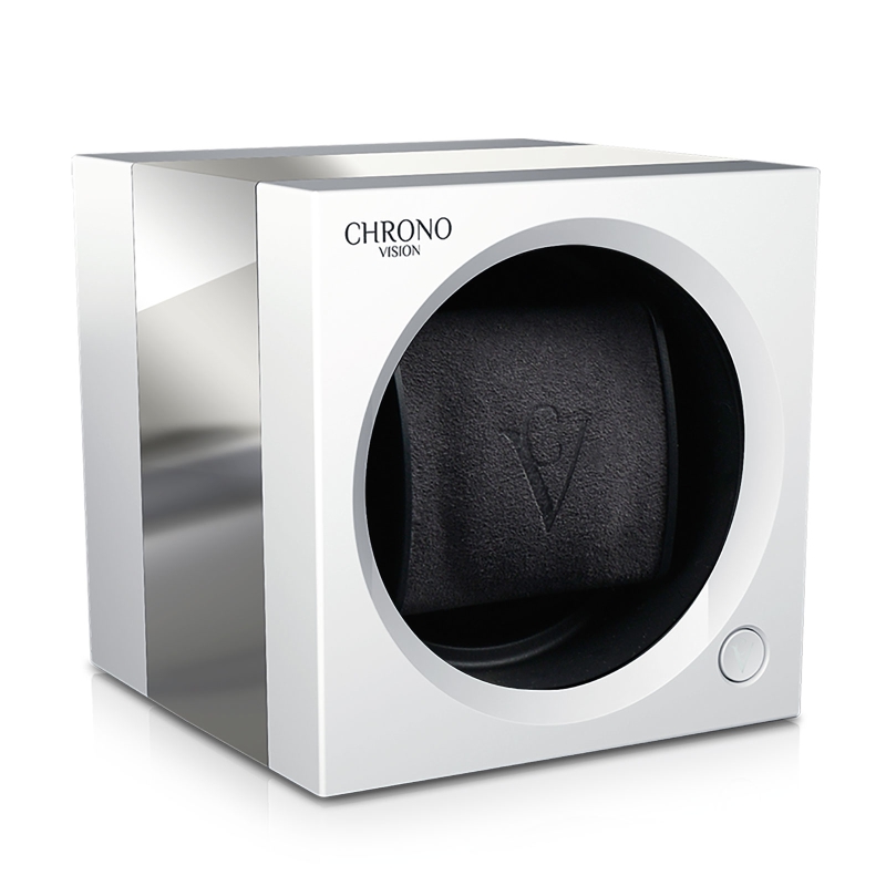 ChronoVision One White Silk Chrome Front Angle