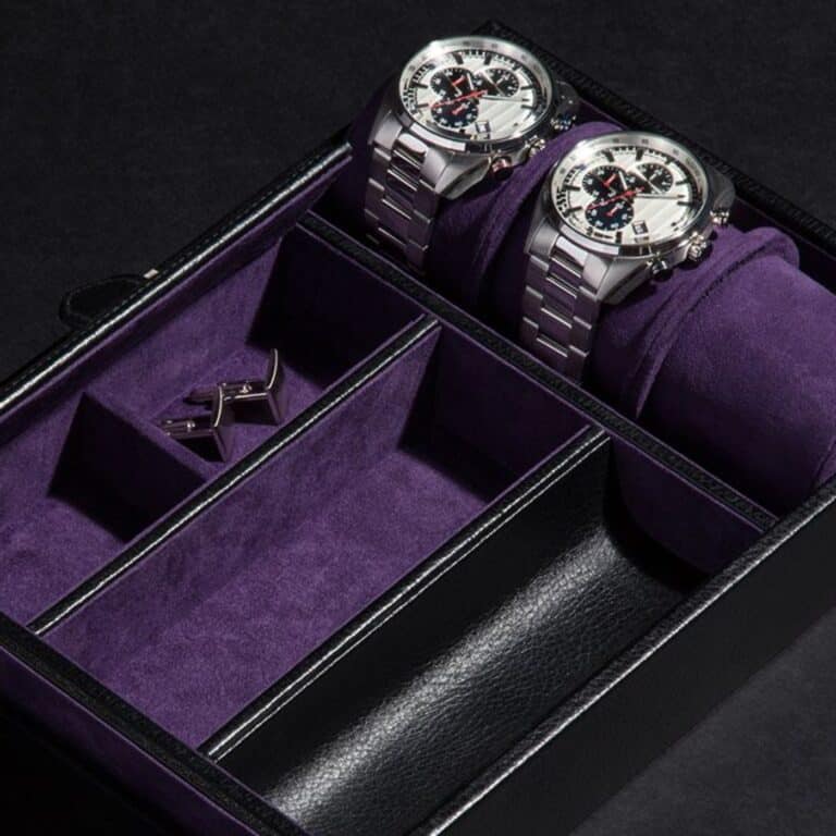 Blake Valet Tray Black Purple With Cuff Detail 2 306428