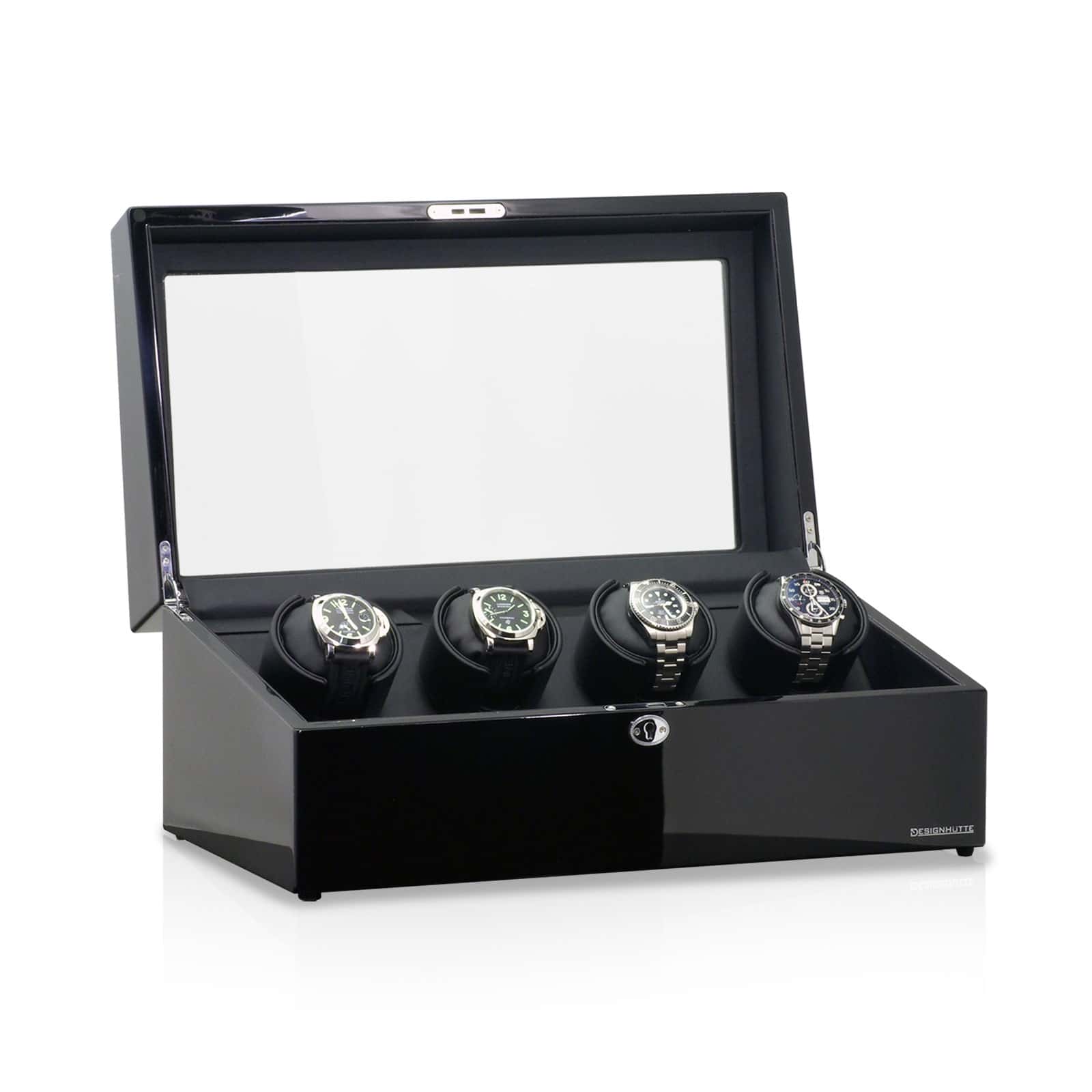 Munich 4 Watch Winder Front Angle Open Watches