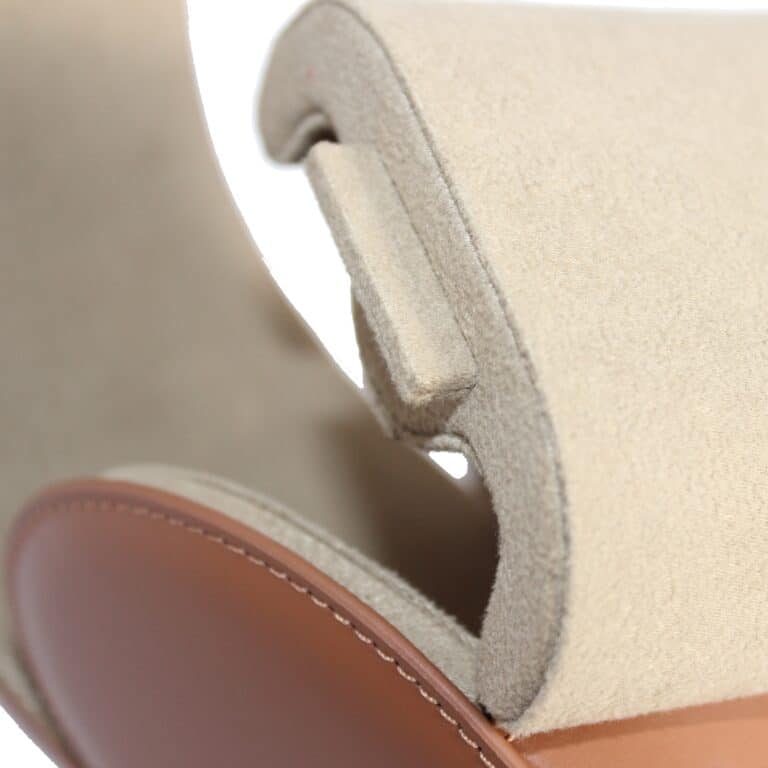 Leather Single Watch Roll in tan detail