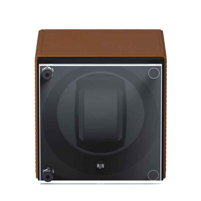 Masterbox cognac Leather Front Glass