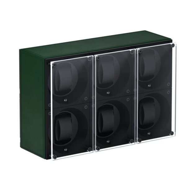 Masterbox six green Leather Front angle Glass