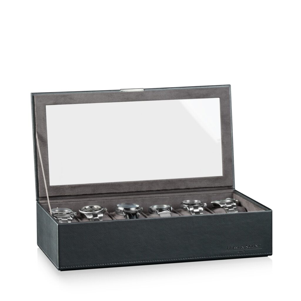 Mirage Black 12 Watch Box Open Watches