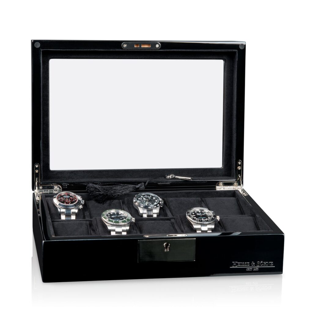 Tenor Black 10 Watch Box Open Watches