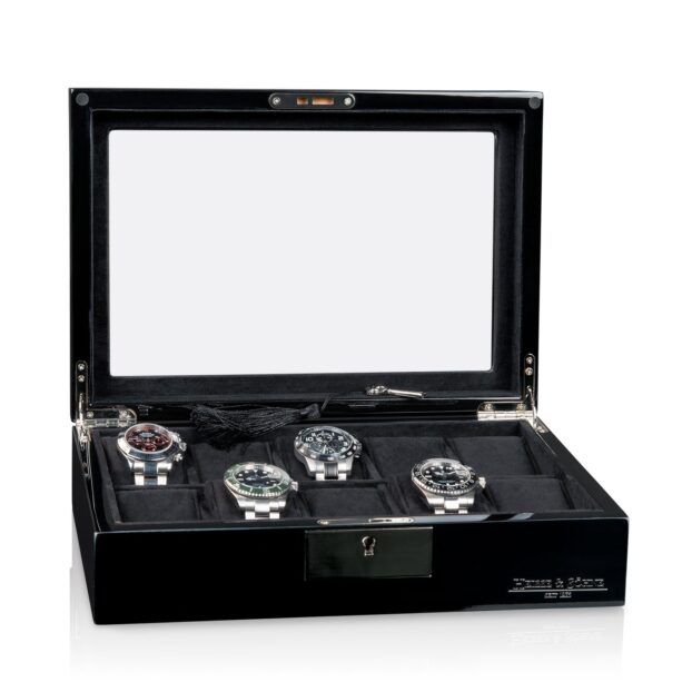 Tenor Black 10 Watch Box Open Watches