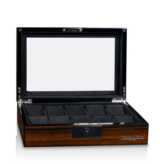 Tenor Ebony 10 Watch Box Open